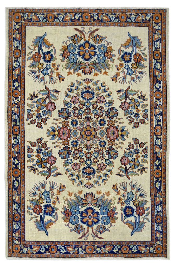 Handmade Mini Vintage Persian Rug | 90 x 60 cm | 2'11" x 2' - Najaf Rugs & Textile