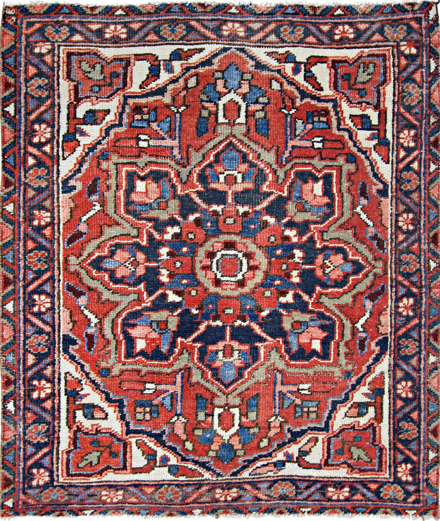 Handmade Mini Vintage Persian Rug | 91 x 79 cm | 3' x 2'7" - Najaf Rugs & Textile