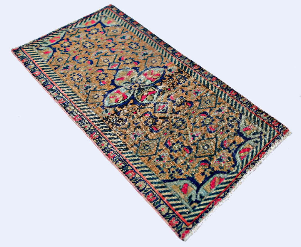 Handmade Mini Vintage Persian Rug | 92 x 49 cm | 3' x 1'8" - Najaf Rugs & Textile