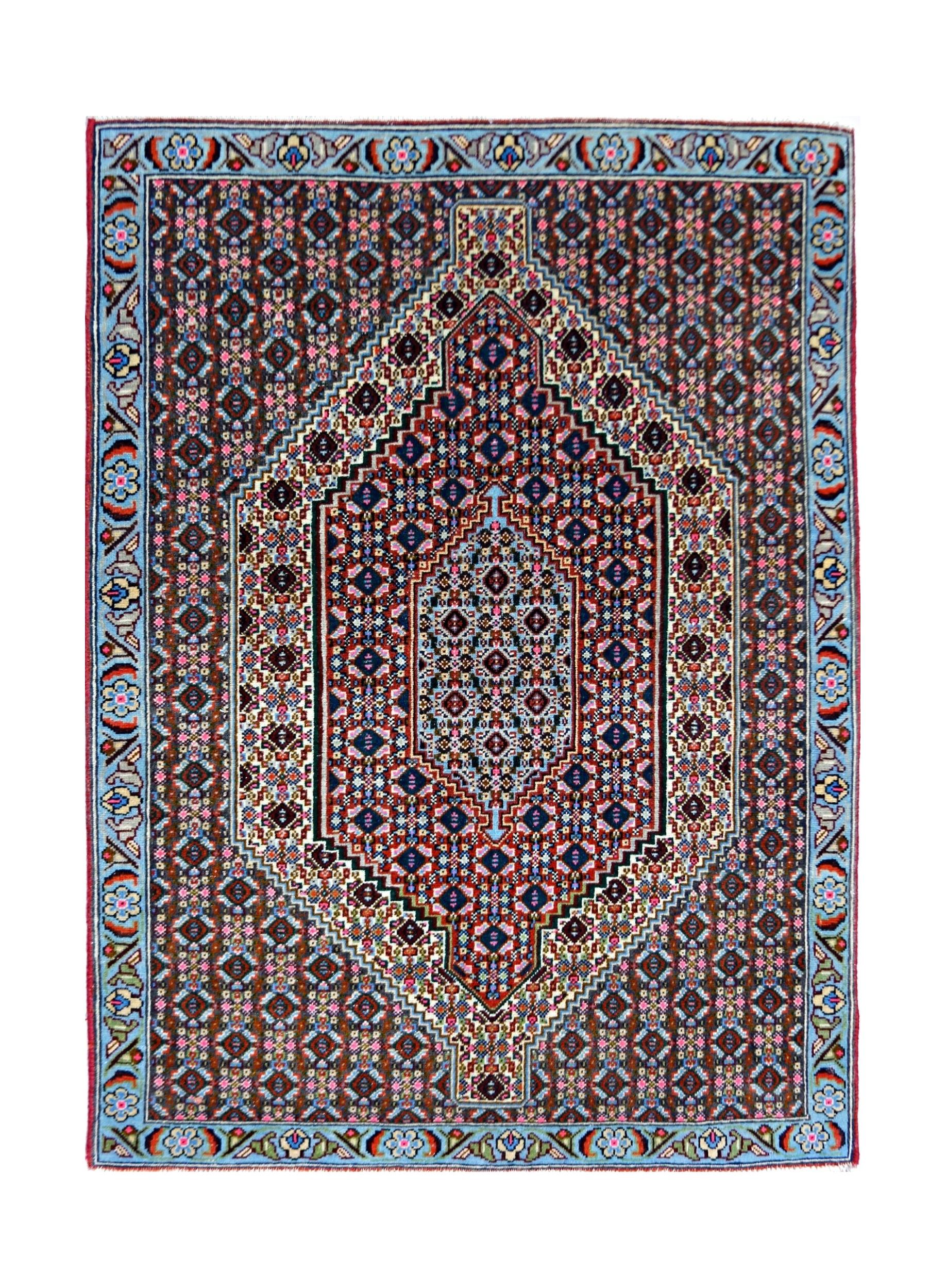 Handmade Mini Vintage Persian Rug | 97 x 74 cm | 3'2" x 2'5" - Najaf Rugs & Textile
