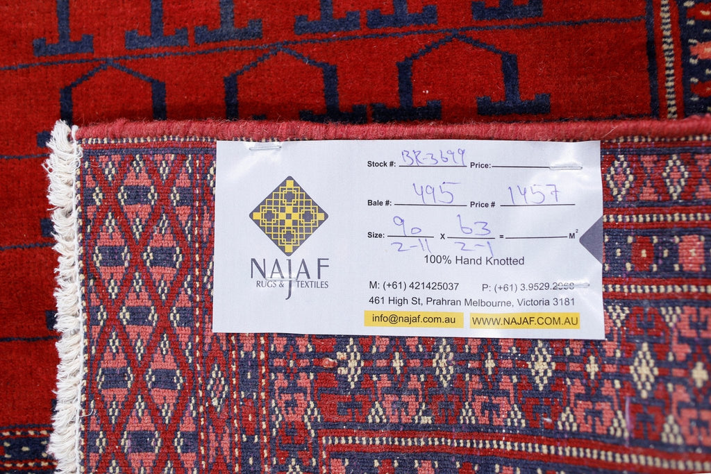 Handmade Mini Vintage Princess Bokhara Prayer Rug | 90 x 63 cm | 2'11" x 2'1" - Najaf Rugs & Textile