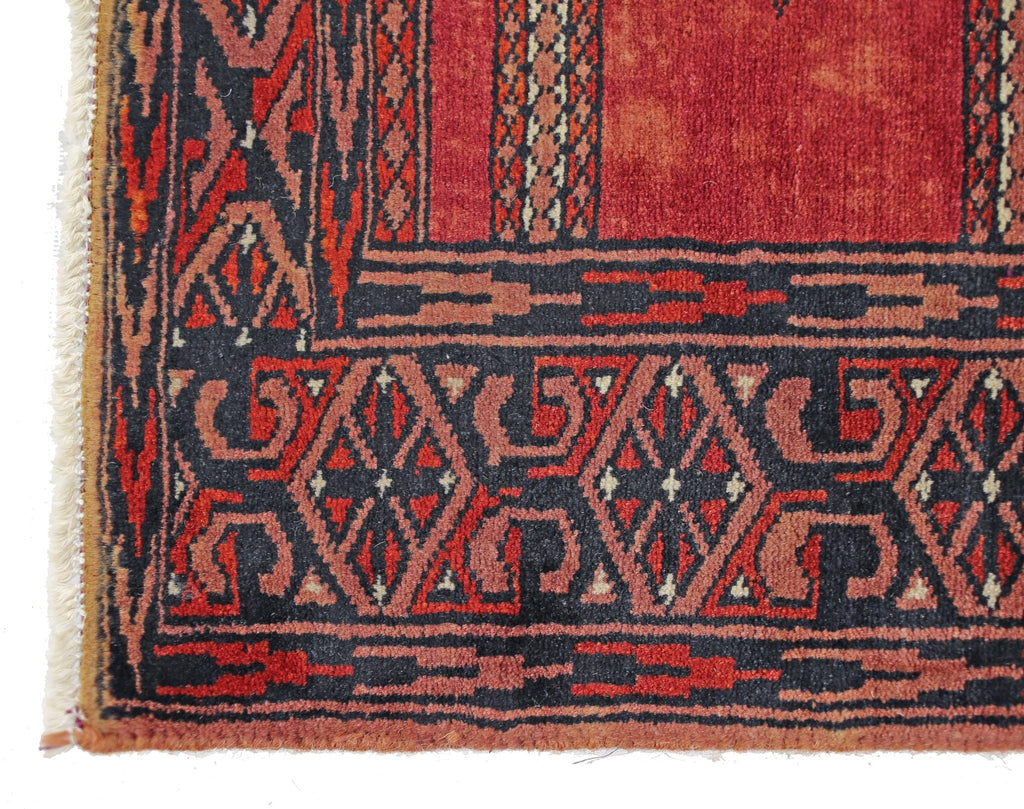 Handmade Mini Vintage Princess Bokhara Prayer Rug | 94 x 60 cm | 3'1" x 2' - Najaf Rugs & Textile