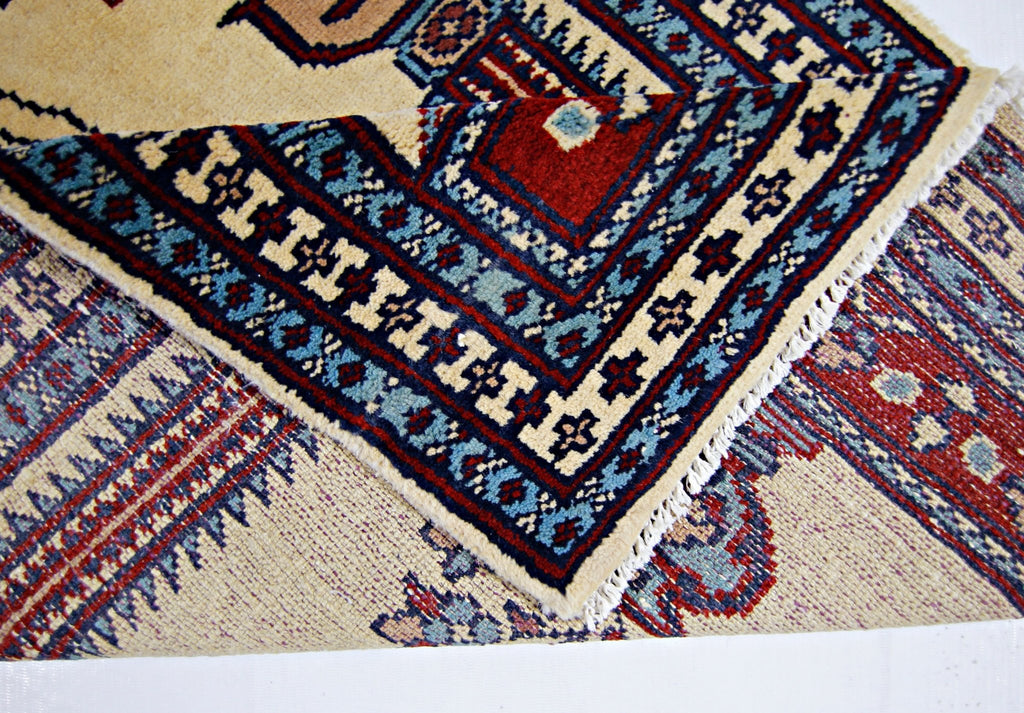 Handmade Mini Vintage Princess Bokhara Prayer Rug | 96 x 66 cm | 3'2" x 2'2" - Najaf Rugs & Textile