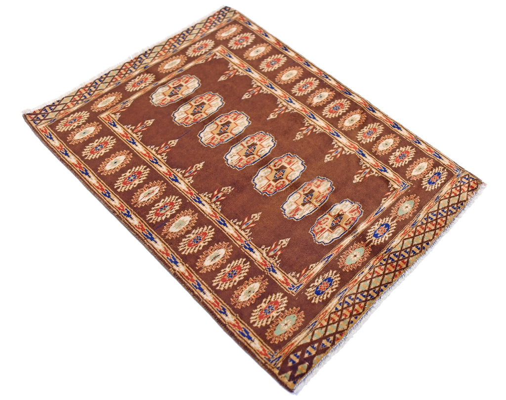 Handmade Mini Vintage Princess Bokhara Rug | 86 x 62 cm | 2'10" x 2' - Najaf Rugs & Textile
