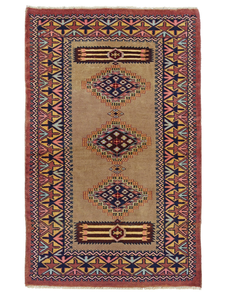 Handmade Mini Vintage Princess Bokhara Rug | 95 x 59 cm | 3'1" x 1'11" - Najaf Rugs & Textile