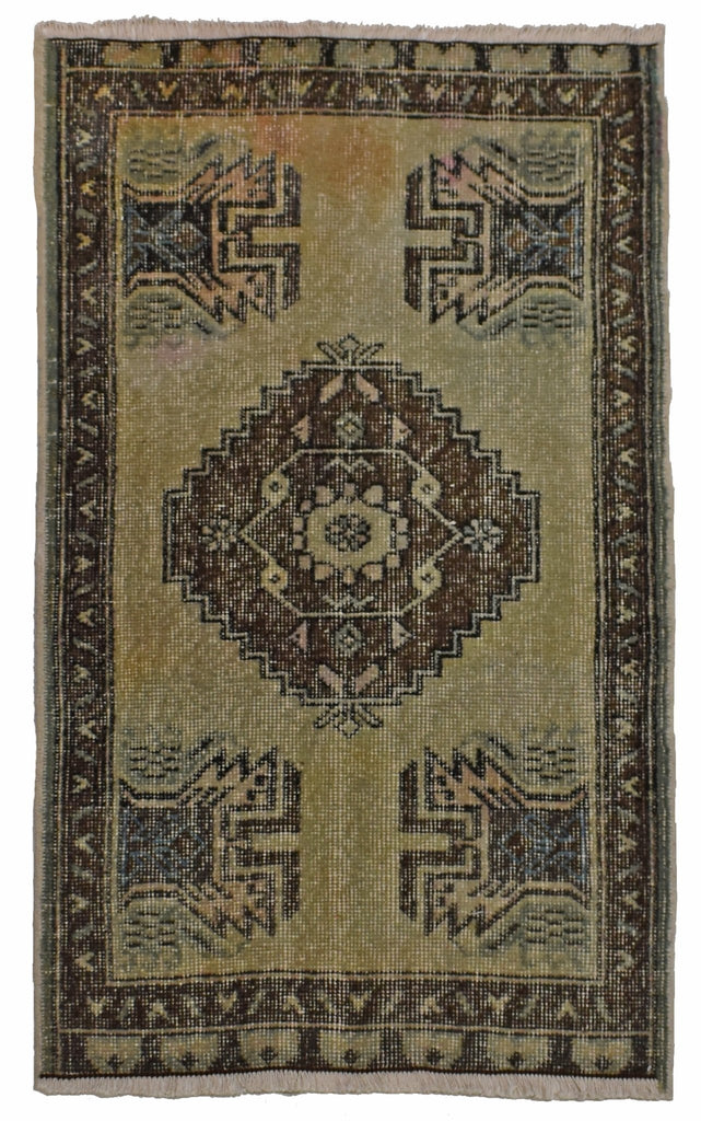Handmade Mini Vintage Turkish Rug | 94 x 56 cm | 3' x 1'8" - Najaf Rugs & Textile