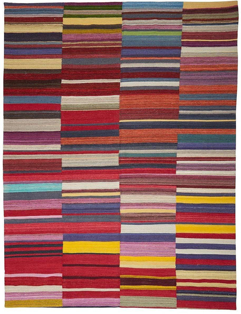 Handmade Modern Afghan Chobi Kilim | 287 x 221 cm | 9'4" x 7'2" - Najaf Rugs & Textile