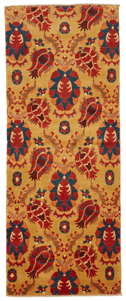 Handmade Modern Afghan Hallway Runner | 205 x 82 cm | 6'7" x 2'6" - Najaf Rugs & Textile