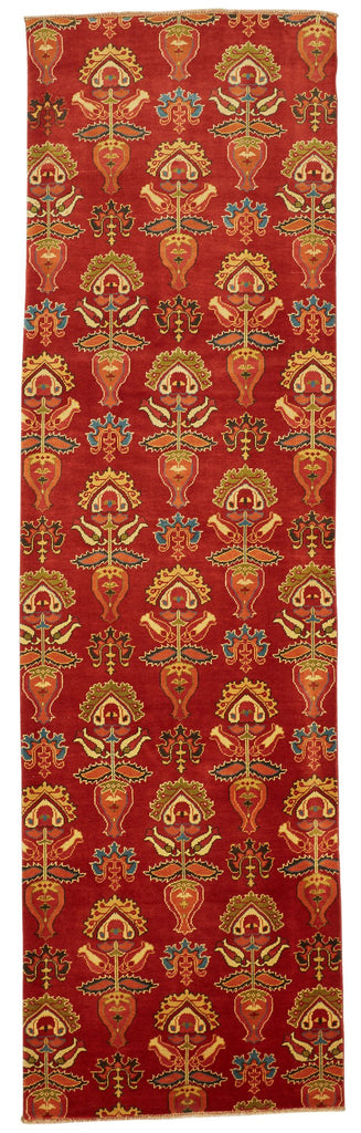 Handmade Modern Afghan Hallway Runner | 295 x 84 cm | 9'6" x 2'7" - Najaf Rugs & Textile