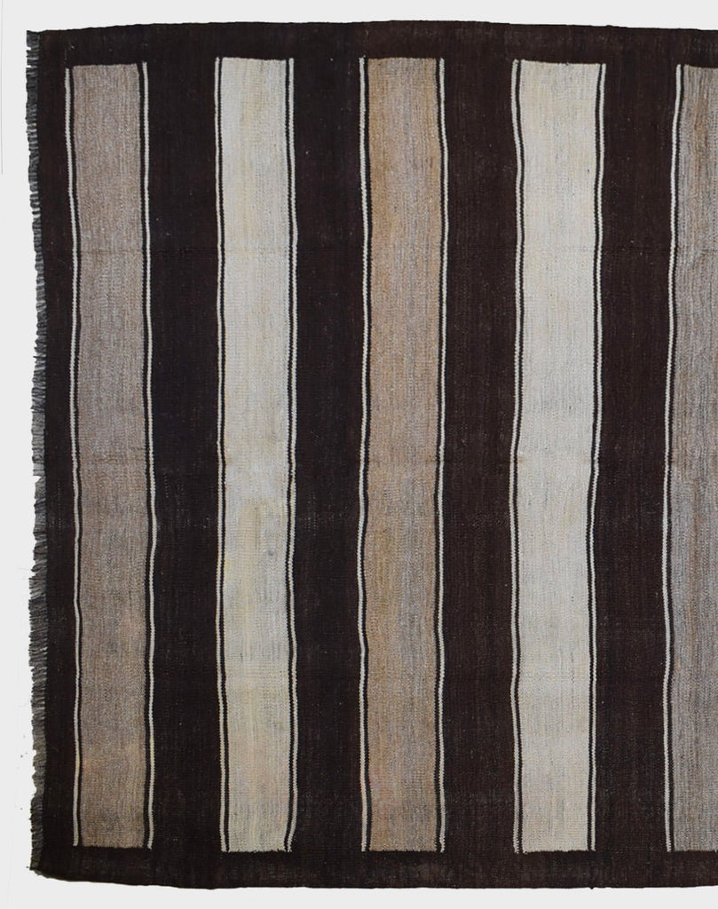 Handmade Old Afghan Hazara Kilim | 208 x 180 cm | 6'8" x 5'9" - Najaf Rugs & Textile