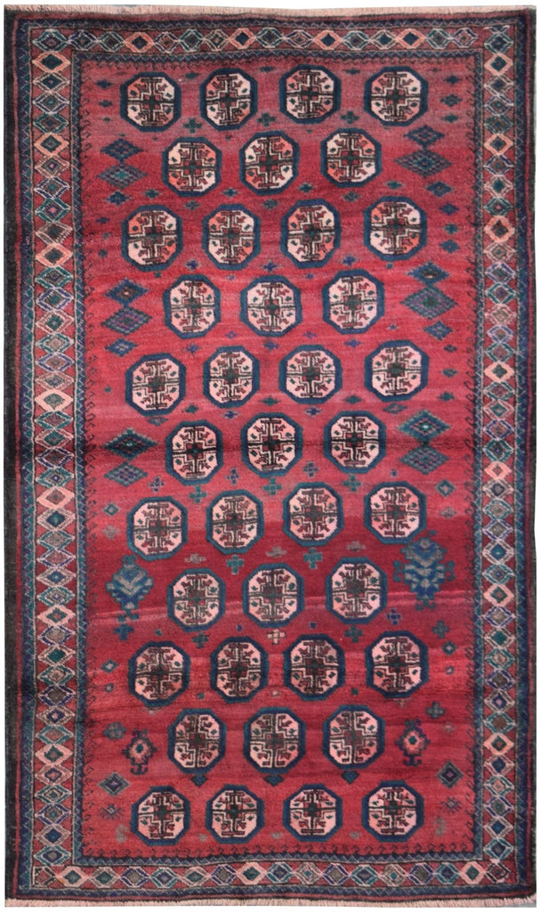Handmade Old Afghan Shepherd's Rug | 206 x 125 cm | 6'9" x 4'1" - Najaf Rugs & Textile