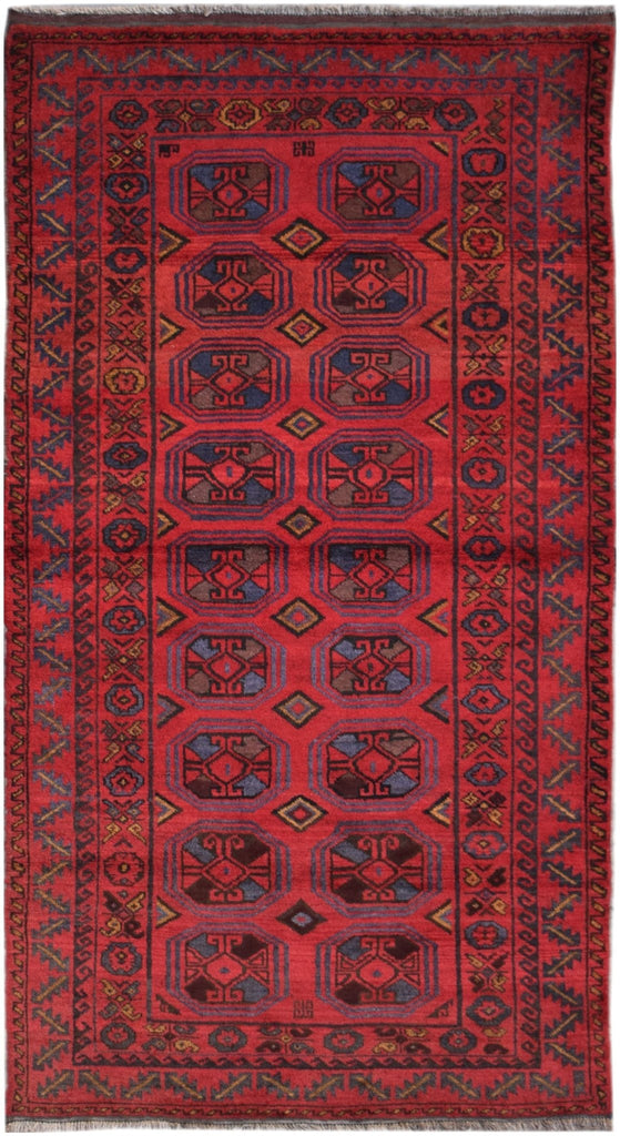 Handmade Old Afghan Shepherd's Rug | 234 x 122 cm | 7'8" x 4' - Najaf Rugs & Textile