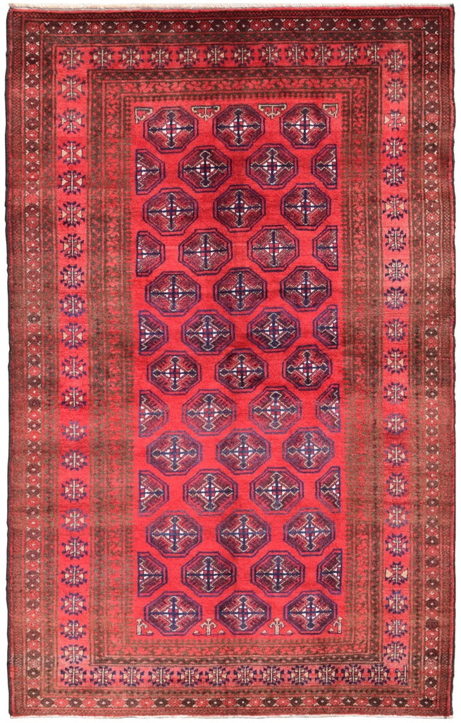 Handmade Old Afghan Tribal Shepherd's Rug | 231 x 156 cm | 7'7" x 5'2" - Najaf Rugs & Textile