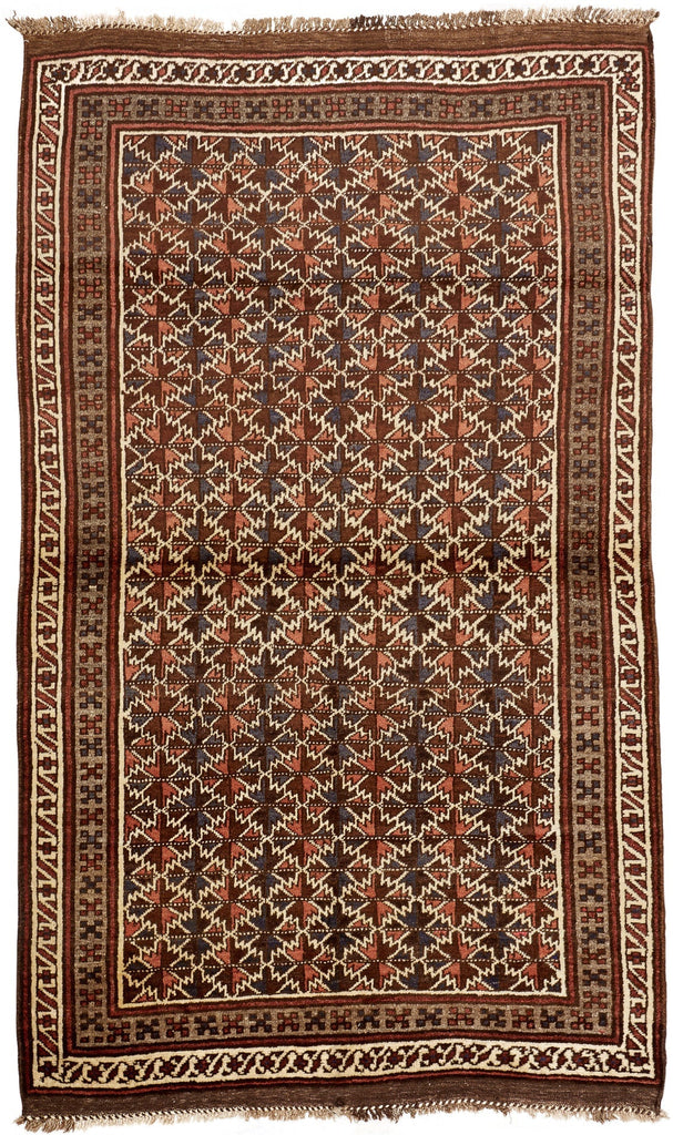 Handmade Old Afghan Tribal Shepherd's Rug | 248 x 150 cm | 8'1" x 4'9" - Najaf Rugs & Textile