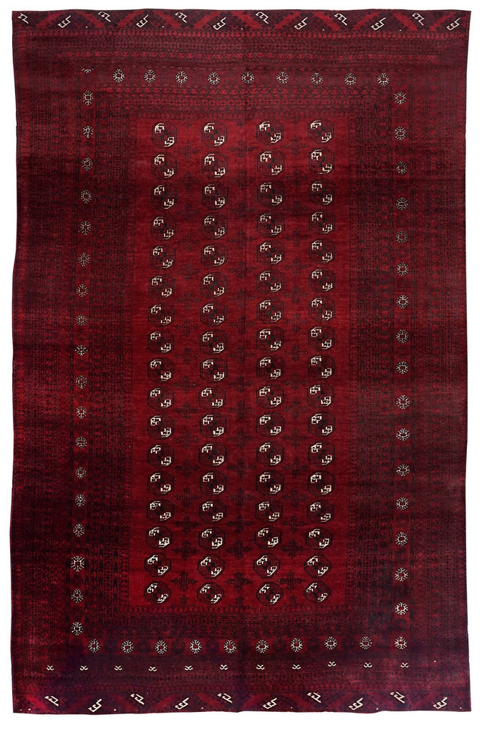 Handmade Old Afghan Turkmen Mauri Rug | 324 x 223 cm - Najaf Rugs & Textile