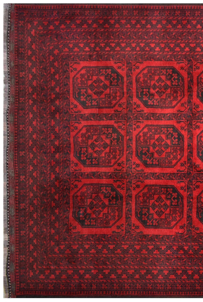 Handmade Old Afghan Turkmen Rug | 281 x 203 cm | 9'2" x 6'6" - Najaf Rugs & Textile