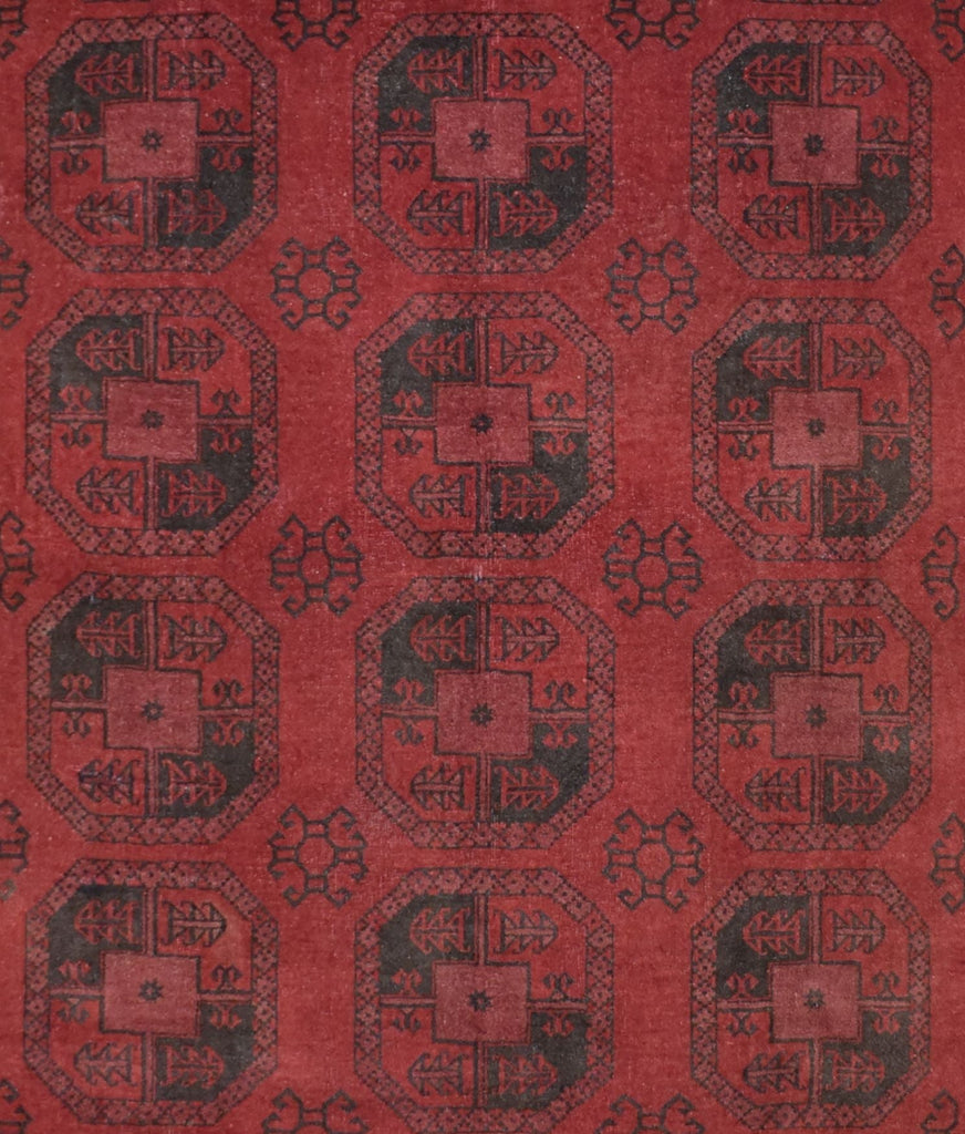 Handmade Old Afghan Turkmen Rug | 281 x 208 cm | 9'2" x 6'8" - Najaf Rugs & Textile