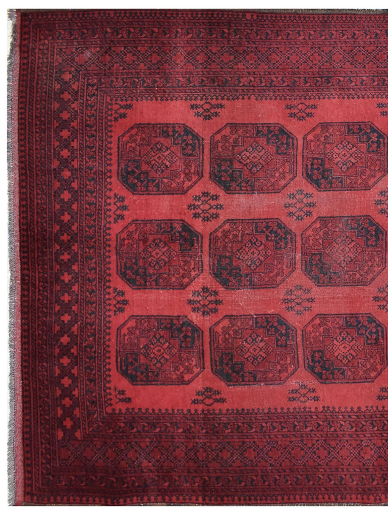 Handmade Old Afghan Turkmen Rug | 285 x 206 cm | 9'3" x 6'7" - Najaf Rugs & Textile