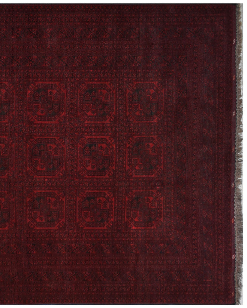Handmade Old Afghan Turkmen Rug | 293 x 198 cm | 9'6" x 6'4" - Najaf Rugs & Textile