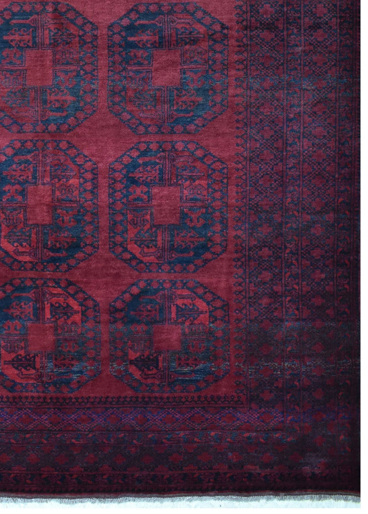 Handmade Old Afghan Turkmen Rug | 295 x 218 cm | 9'6" x 7'1" - Najaf Rugs & Textile