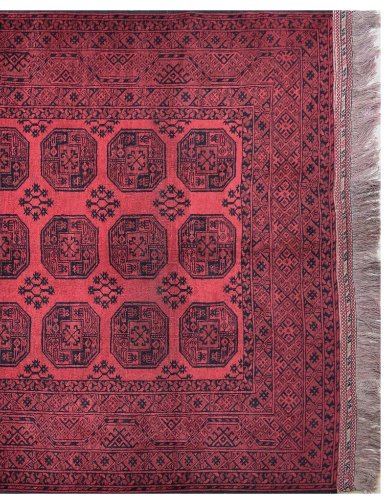 Handmade Old Afghan Turkmen Rug | 310 x 206 cm | 10'1" x 6'7" - Najaf Rugs & Textile