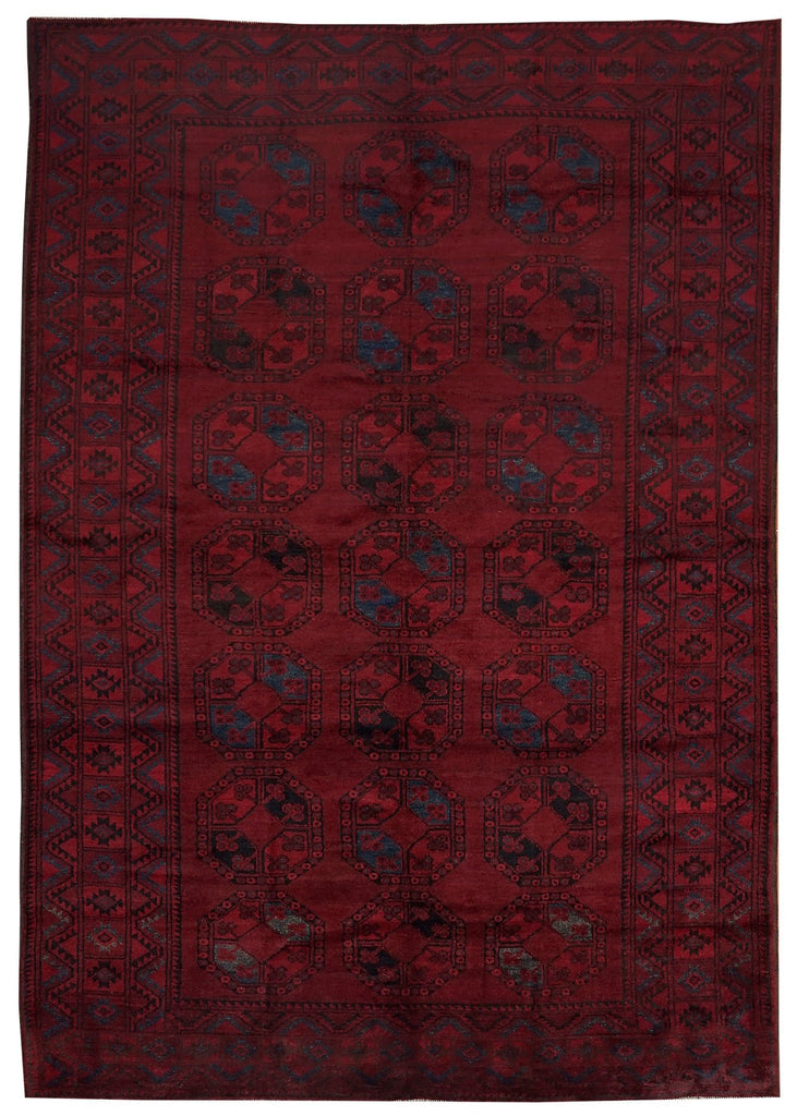 Handmade Old Afghan Turkmen Rug | 319 x 210 cm - Najaf Rugs & Textile