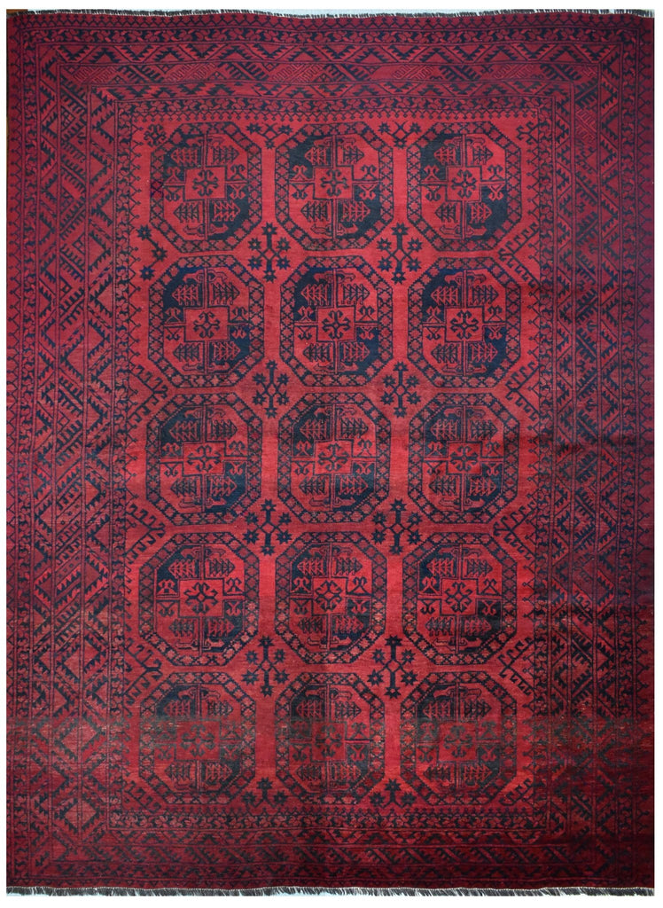 Handmade Old Afghan Turkmen Rug | 323 x 226 cm | 10'6" x 7'4" - Najaf Rugs & Textile