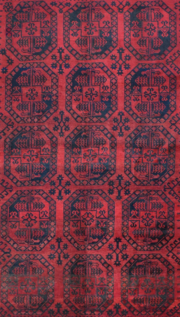 Handmade Old Afghan Turkmen Rug | 323 x 226 cm | 10'6" x 7'4" - Najaf Rugs & Textile