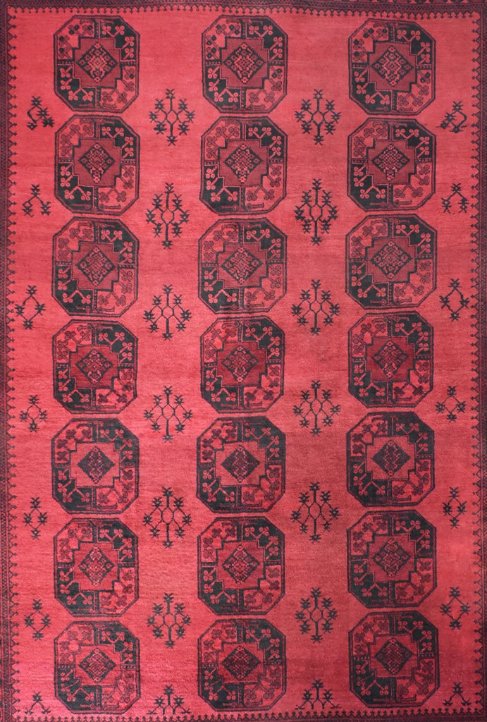 Handmade Old Afghan Turkmen Rug | 326 x 270 cm | 10'7" x 8'8" - Najaf Rugs & Textile