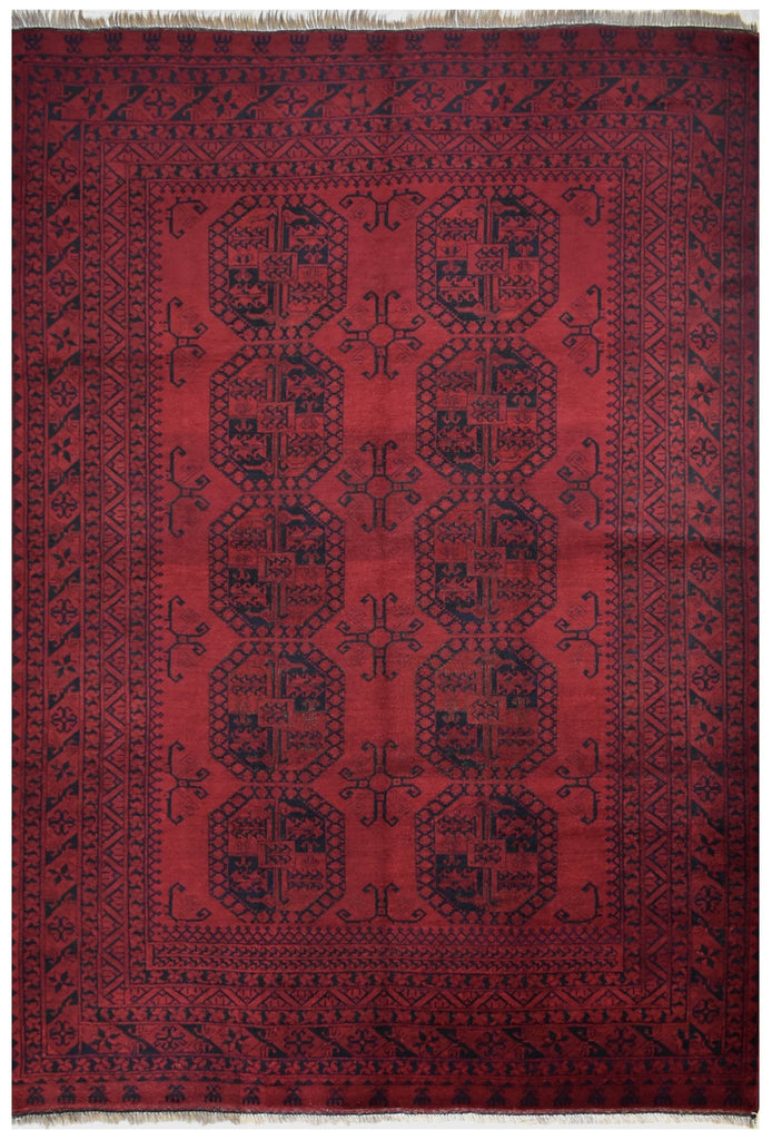Handmade Old Afghan Turkmen Rug | 330 x 222 cm | 10'8" x 7'2" - Najaf Rugs & Textile