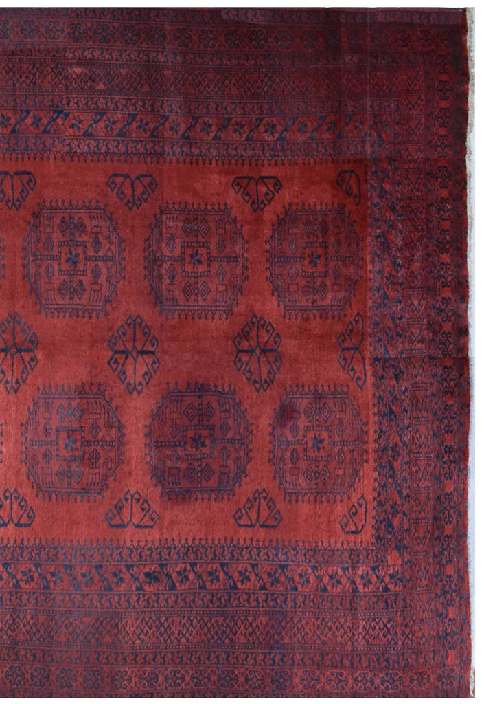 Handmade Old Afghan Turkmen Rug | 337 x 270 cm | 11' x 8'8" - Najaf Rugs & Textile
