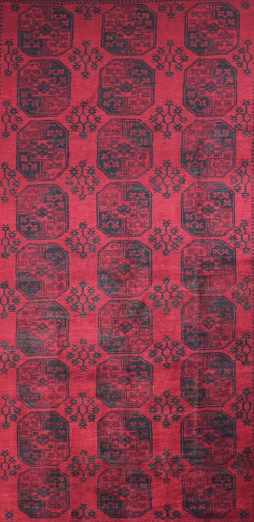 Handmade Old Afghan Turkmen Rug | 373 x 241 cm | 12'2" x 7'9" - Najaf Rugs & Textile