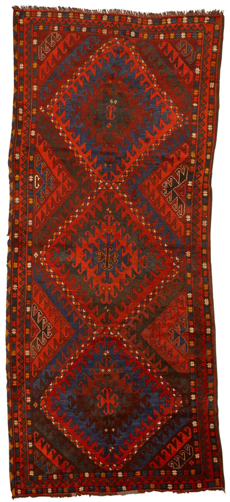 Handmade Old Tribal Kazakh Rug | 338 x 162 cm | 11' x 5'3" - Najaf Rugs & Textile