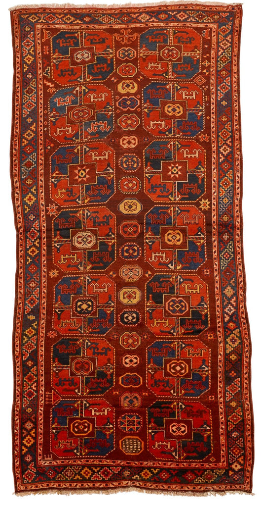 Handmade Old Tribal Kazakh Rug | 353 x 170 cm | 11'5" x 5'5" - Najaf Rugs & Textile