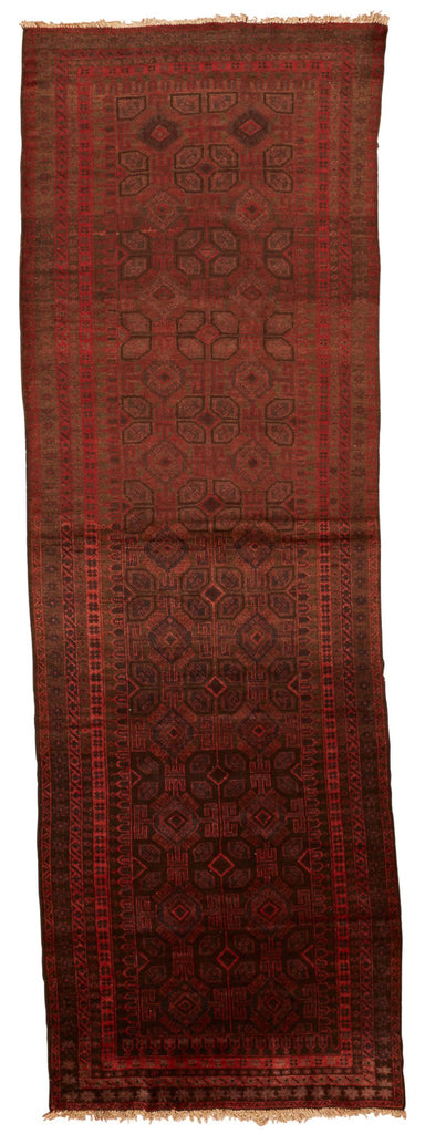 Handmade Old Tribal Shepherd's Rug | 397 x 128 cm | 13' x 4'1" - Najaf Rugs & Textile
