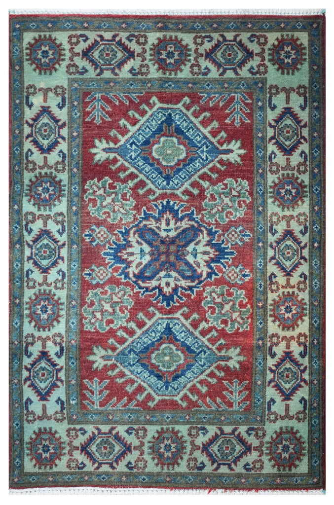 Handmade Overdyed Afghan Kazakh Rug | 124 x 83 cm | 4' x 2'7" - Najaf Rugs & Textile