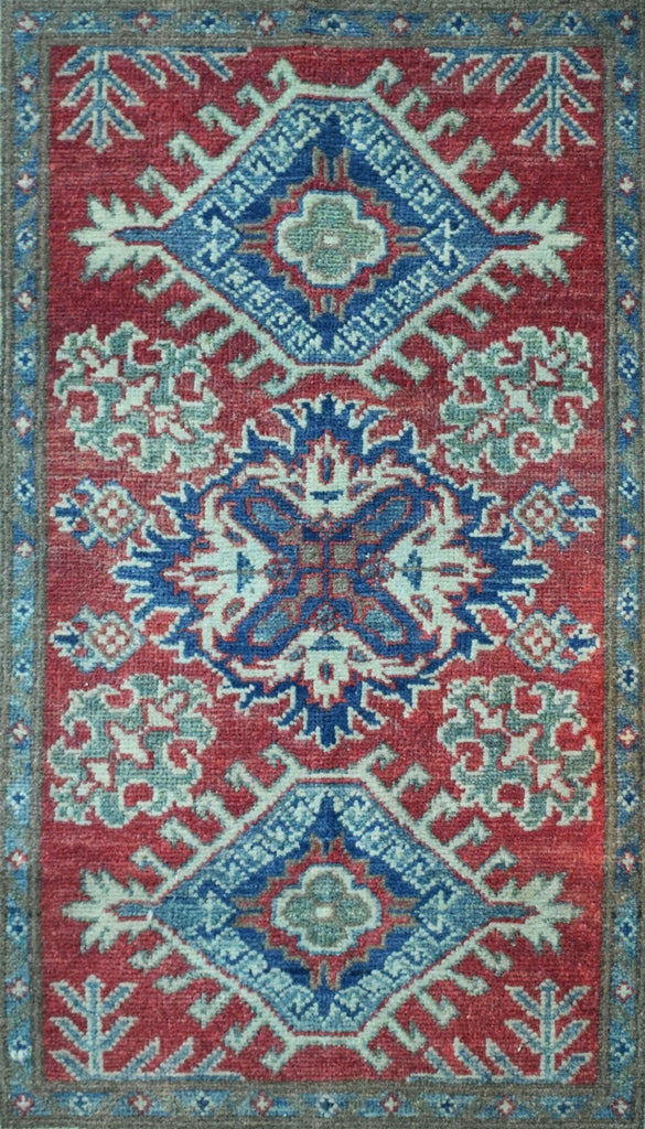 Handmade Overdyed Afghan Kazakh Rug | 124 x 83 cm | 4' x 2'7" - Najaf Rugs & Textile