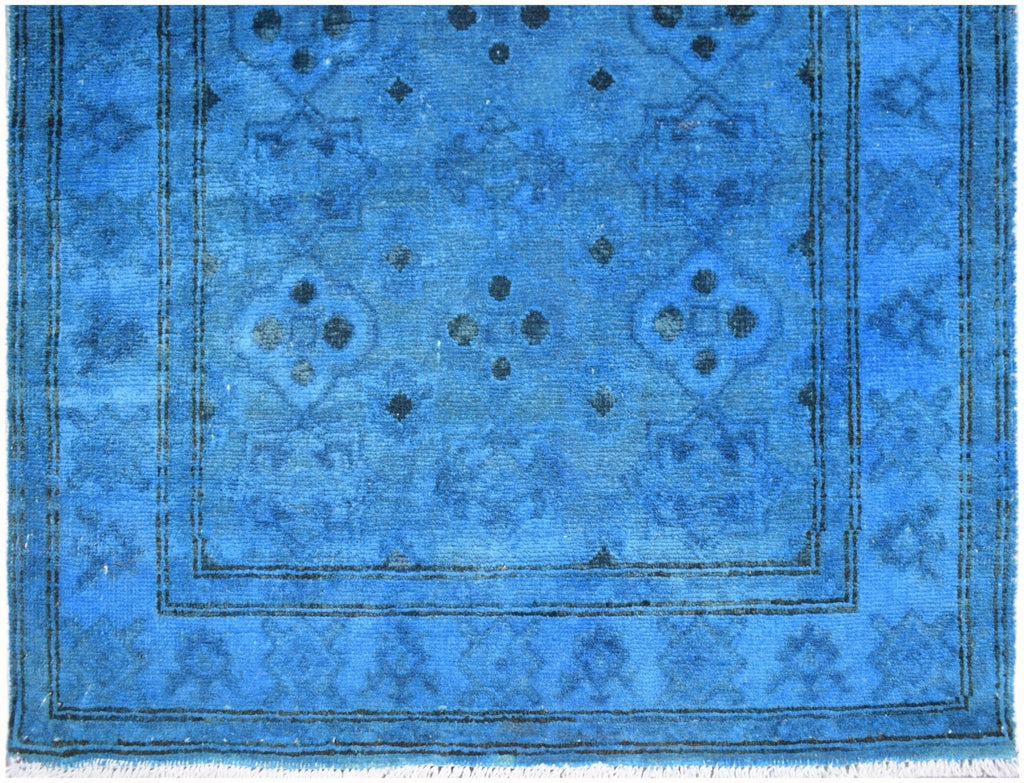 Handmade Overdyed Chobi Hallway Runner | 373 x 79 cm | 12'3" x 2'7" - Najaf Rugs & Textile