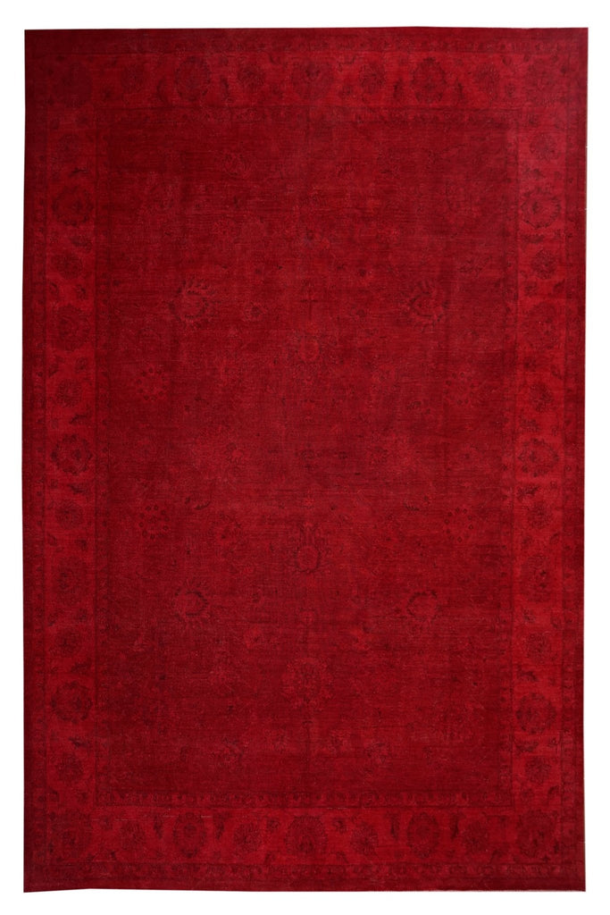 Handmade Overdyed Chobi Rug | 415 x 300 cm | 13'6" x 9'8" - Najaf Rugs & Textile
