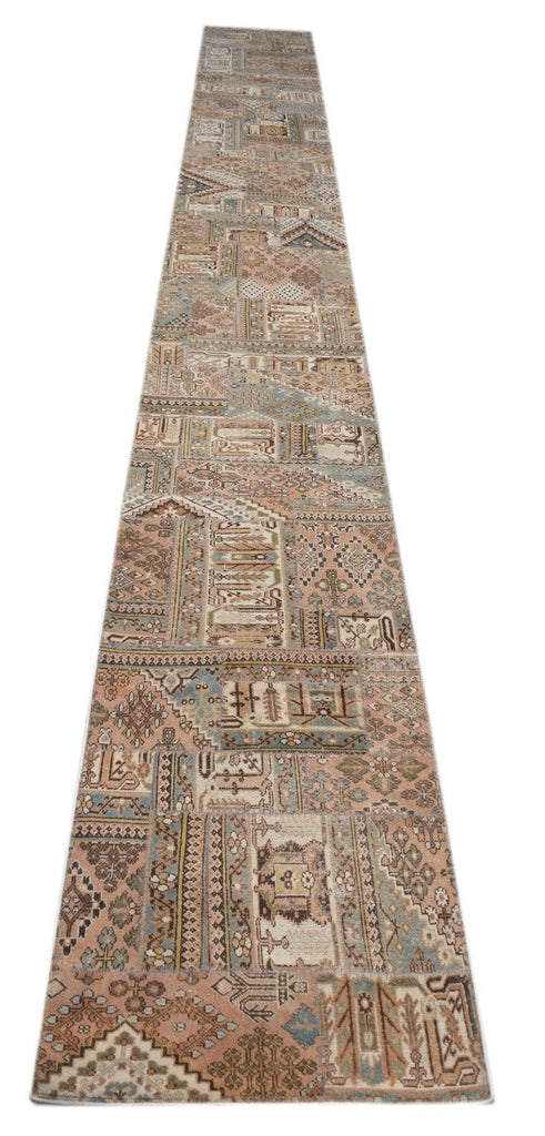 Handmade Patchwork Hallway Runner | 694 x 80 cm | 22'10" x 2'8" - Najaf Rugs & Textile