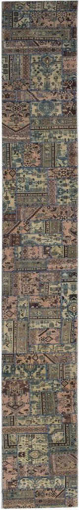 Handmade Patchwork Hallway Runner | 707 x 80 cm | 23'3" x 2'8" - Najaf Rugs & Textile