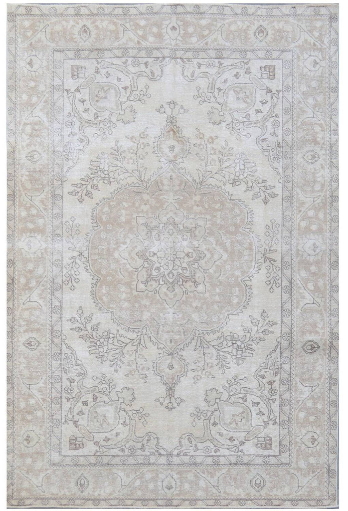 Handmade Persian Vintage Tabriz Rug | 292 x 192 cm | 9'5" x 6'2" - Najaf Rugs & Textile
