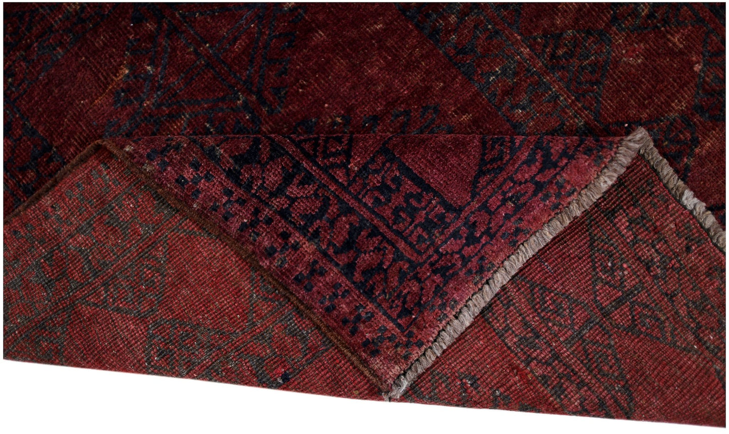 Handmade Semi-Antique Afghan Turkmen Rug | 111 x 103 cm | 3'8" x 3'5'" - Najaf Rugs & Textile