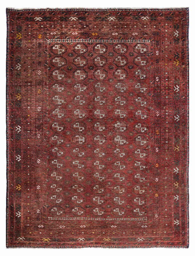 Handmade Semi-Antique Afghan Turkmen Rug | 169 x 129 cm | 5'6" x 4'3" - Najaf Rugs & Textile