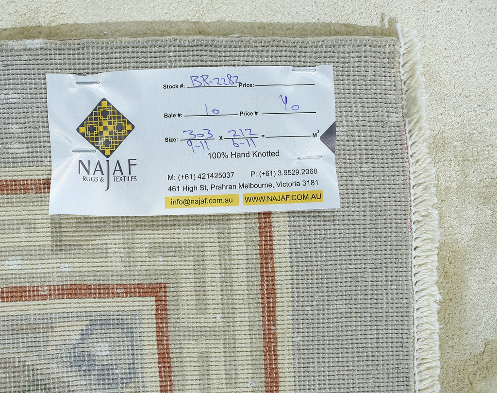 Handmade Silk Chinese Aubusson Rug | 303 x 212 cm | 9'11" x 6'11" - Najaf Rugs & Textile