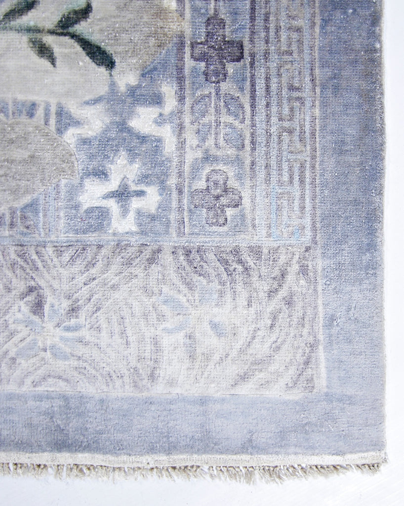 Handmade Silk Chinese Pictorial Rug | 180 x 123 cm | 5'10" x 4' - Najaf Rugs & Textile