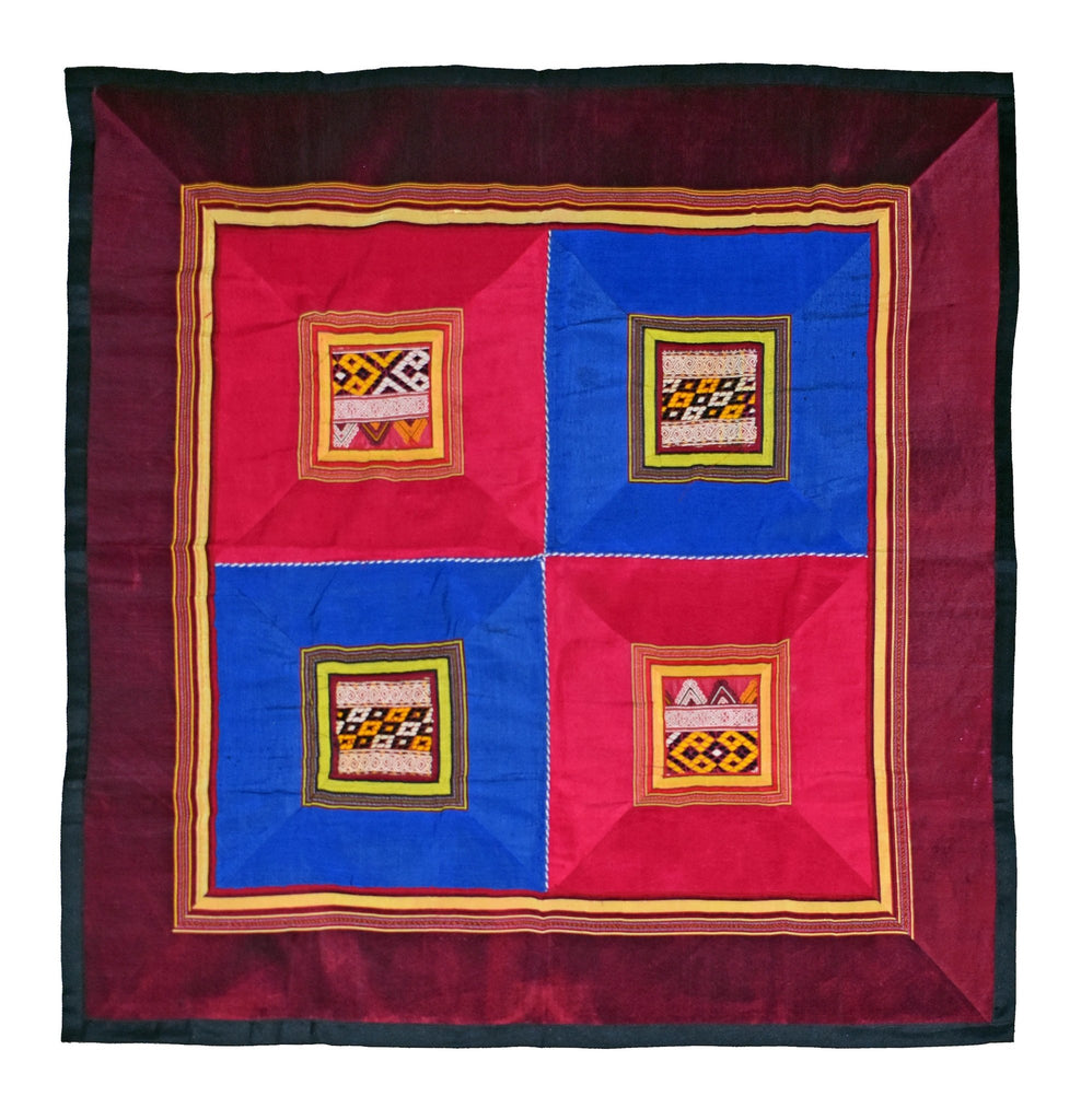 Handmade Silk Patchwork Textile | 106 x 104 cm | 3'4" x 3'4" - Najaf Rugs & Textile