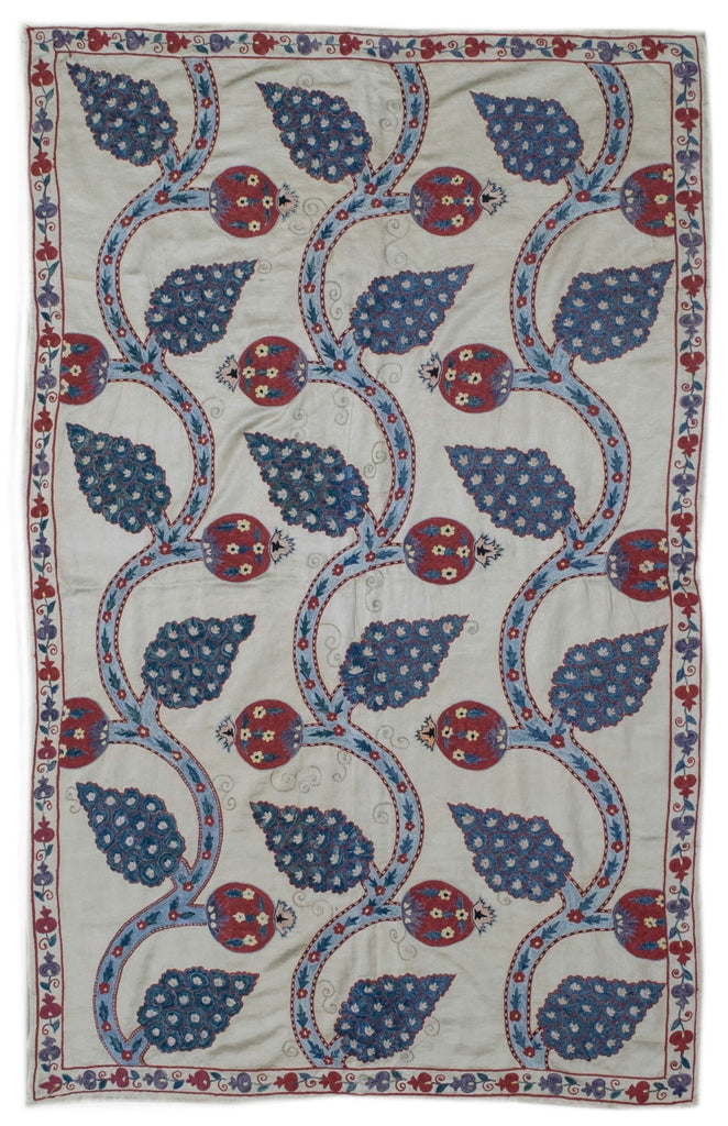 Handmade Silk Uzbek Suzani | 152 x 96 cm - Najaf Rugs & Textile