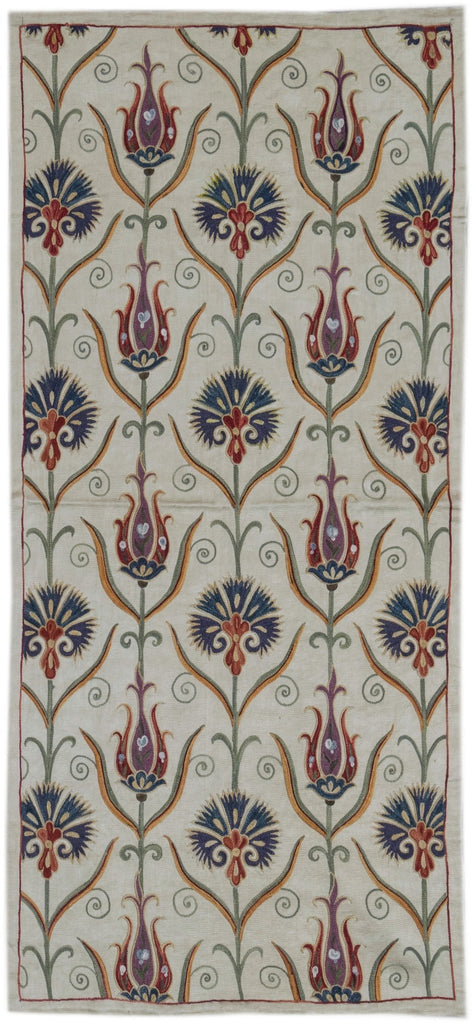 Handmade Silk Uzbek Suzani | 94 x 47 cm - Najaf Rugs & Textile