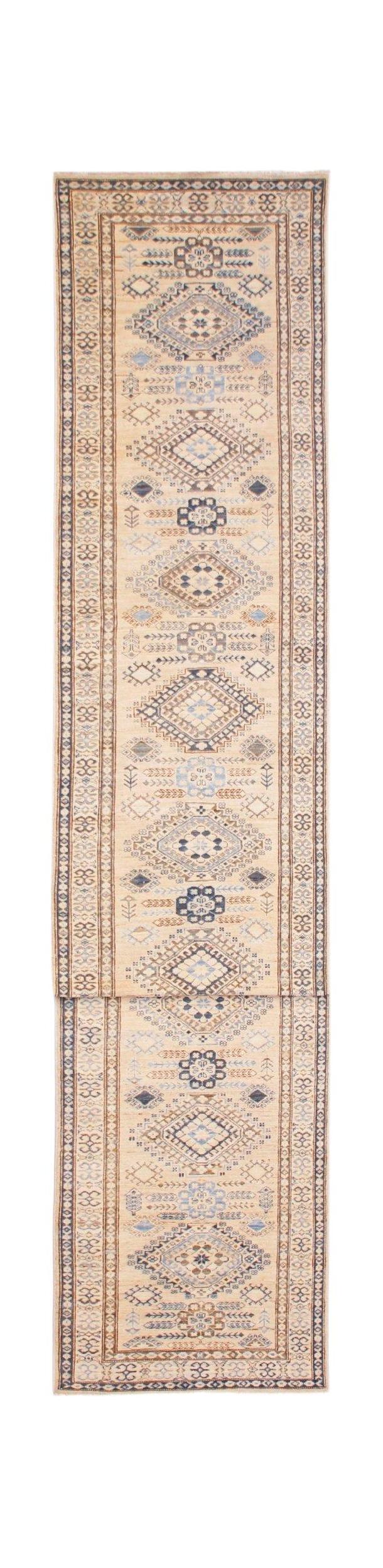 Handmade Super Afghan Kazakh Hallway Runner | 1009 x 92 cm | 33'1" x 3' - Najaf Rugs & Textile